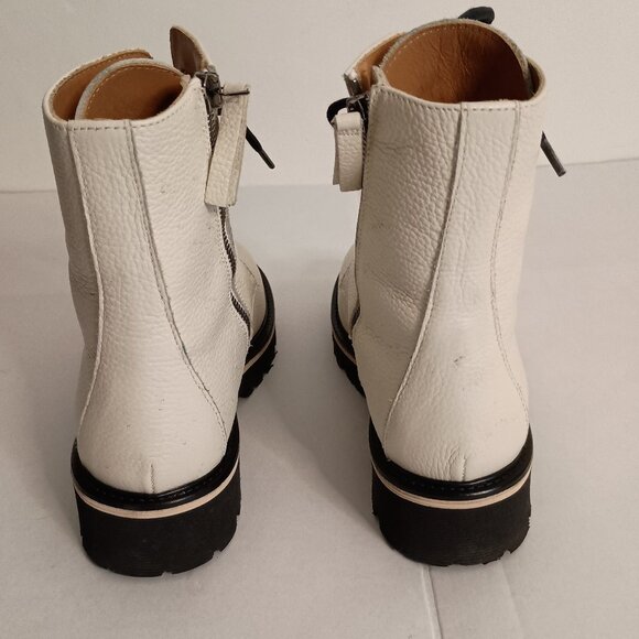 M.Gemi Benedetta Leather Combat Boots Sand Beige Women’s Size 6.5 Like New - Picture 12 of 15